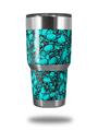 WraptorSkinz Skin Wrap compatible with RTIC 30oz ORIGINAL 2017 AND OLDER Tumblers Scattered Skulls Neon Teal (TUMBLER NOT INCLUDED)