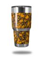 WraptorSkinz Skin Wrap compatible with RTIC 30oz ORIGINAL 2017 AND OLDER Tumblers Scattered Skulls Orange (TUMBLER NOT INCLUDED)