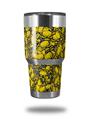 WraptorSkinz Skin Wrap compatible with RTIC 30oz ORIGINAL 2017 AND OLDER Tumblers Scattered Skulls Yellow (TUMBLER NOT INCLUDED)
