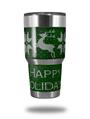 WraptorSkinz Skin Wrap compatible with RTIC 30oz ORIGINAL 2017 AND OLDER Tumblers Ugly Holiday Christmas Sweater - Happy Holidays Sweater Green 01 (TUMBLER NOT INCLUDED)