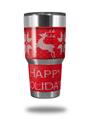 WraptorSkinz Skin Wrap compatible with RTIC 30oz ORIGINAL 2017 AND OLDER Tumblers Ugly Holiday Christmas Sweater - Happy Holidays Sweater Red 01 (TUMBLER NOT INCLUDED)