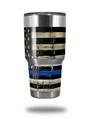 WraptorSkinz Skin Wrap compatible with RTIC 30oz ORIGINAL 2017 AND OLDER Tumblers Painted Faded Cracked Blue Line Stripe USA American Flag (TUMBLER NOT INCLUDED)