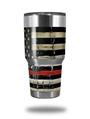 WraptorSkinz Skin Wrap compatible with RTIC 30oz ORIGINAL 2017 AND OLDER Tumblers Painted Faded and Cracked Red Line USA American Flag (TUMBLER NOT INCLUDED)