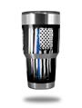 WraptorSkinz Skin Wrap compatible with RTIC 30oz ORIGINAL 2017 AND OLDER Tumblers RTIC 30oz Brushed USA American Flag Blue Line (TUMBLER NOT INCLUDED)