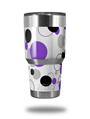 WraptorSkinz Skin Wrap compatible with RTIC 30oz ORIGINAL 2017 AND OLDER Tumblers Lots of Dots Purple on White (TUMBLER NOT INCLUDED)