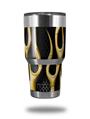 WraptorSkinz Skin Wrap compatible with RTIC 30oz ORIGINAL 2017 AND OLDER Tumblers Metal Flames Yellow (TUMBLER NOT INCLUDED)