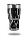 WraptorSkinz Skin Wrap compatible with RTIC 30oz ORIGINAL 2017 AND OLDER Tumblers Metal Flames Chrome (TUMBLER NOT INCLUDED)