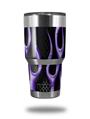 WraptorSkinz Skin Wrap compatible with RTIC 30oz ORIGINAL 2017 AND OLDER Tumblers Metal Flames Purple (TUMBLER NOT INCLUDED)