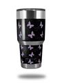WraptorSkinz Skin Wrap compatible with RTIC 30oz ORIGINAL 2017 AND OLDER Tumblers Pastel Butterflies Purple on Black (TUMBLER NOT INCLUDED)