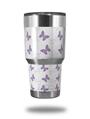 WraptorSkinz Skin Wrap compatible with RTIC 30oz ORIGINAL 2017 AND OLDER Tumblers Pastel Butterflies Purple on White (TUMBLER NOT INCLUDED)