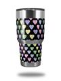 WraptorSkinz Skin Wrap compatible with RTIC 30oz ORIGINAL 2017 AND OLDER Tumblers Pastel Hearts on Black (TUMBLER NOT INCLUDED)