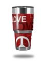 WraptorSkinz Skin Wrap compatible with RTIC 30oz ORIGINAL 2017 AND OLDER Tumblers Love and Peace Red (TUMBLER NOT INCLUDED)