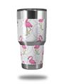 WraptorSkinz Skin Wrap compatible with RTIC 30oz ORIGINAL 2017 AND OLDER Tumblers Flamingos on White (TUMBLER NOT INCLUDED)