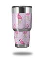 WraptorSkinz Skin Wrap compatible with RTIC 30oz ORIGINAL 2017 AND OLDER Tumblers Flamingos on Pink (TUMBLER NOT INCLUDED)