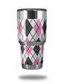 WraptorSkinz Skin Wrap compatible with RTIC 30oz ORIGINAL 2017 AND OLDER Tumblers Argyle Pink and Gray (TUMBLER NOT INCLUDED)