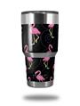 WraptorSkinz Skin Wrap compatible with RTIC 30oz ORIGINAL 2017 AND OLDER Tumblers Flamingos on Black (TUMBLER NOT INCLUDED)