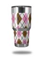WraptorSkinz Skin Wrap compatible with RTIC 30oz ORIGINAL 2017 AND OLDER Tumblers Argyle Pink and Brown (TUMBLER NOT INCLUDED)