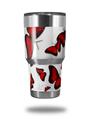 WraptorSkinz Skin Wrap compatible with RTIC 30oz ORIGINAL 2017 AND OLDER Tumblers Butterflies Red (TUMBLER NOT INCLUDED)
