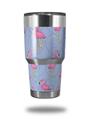 WraptorSkinz Skin Wrap compatible with RTIC 30oz ORIGINAL 2017 AND OLDER Tumblers Flamingos on Blue (TUMBLER NOT INCLUDED)