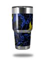 WraptorSkinz Skin Wrap compatible with RTIC 30oz ORIGINAL 2017 AND OLDER Tumblers Twisted Garden Blue and Yellow (TUMBLER NOT INCLUDED)